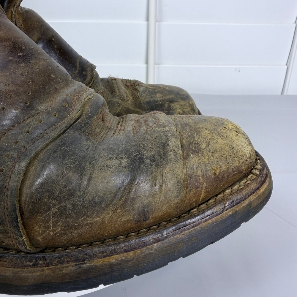 Double-H DH3567 Mens 9.5 2E Steel Toe Western Work Boots Brown Leather USA Made - Picture 5 of 16